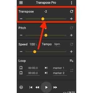 transpose the song key